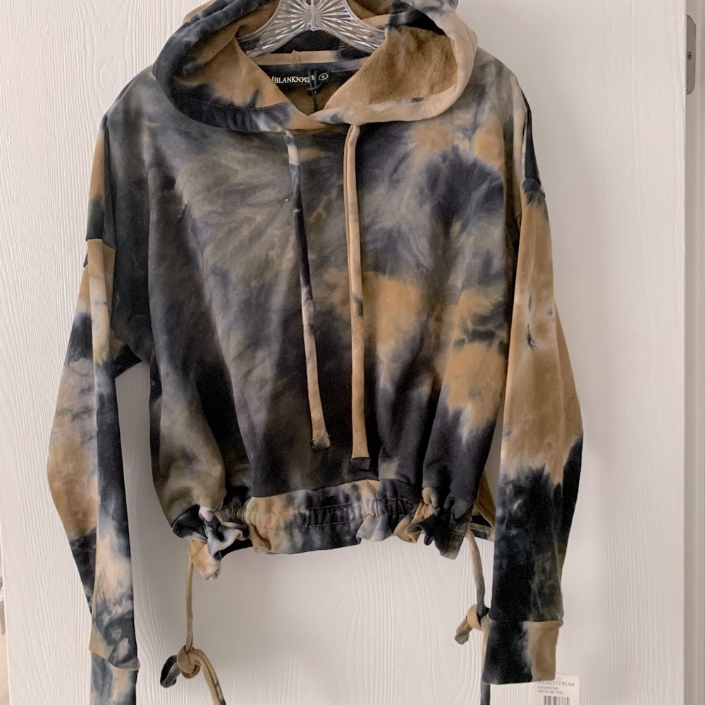 BlankNYC Tie Dye Cropped Hooded Sweatshirt - S - Picture 2 of 5